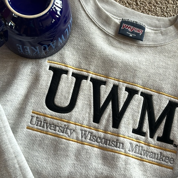 Jansport heavy weight sweatshirt UWMilwaukee + XLarge bowl Campus Store Lot - Picture 12 of 16